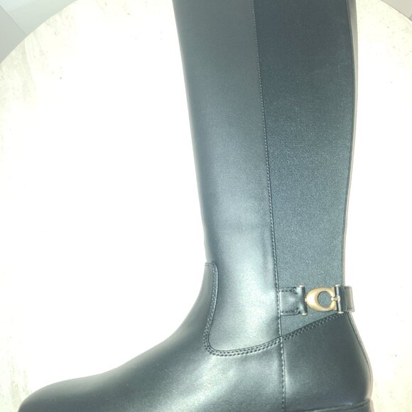 COACH Womens Faith Buckled Lug-Sole Black Leather from Macy’s - c025 - Picture 9 of 9